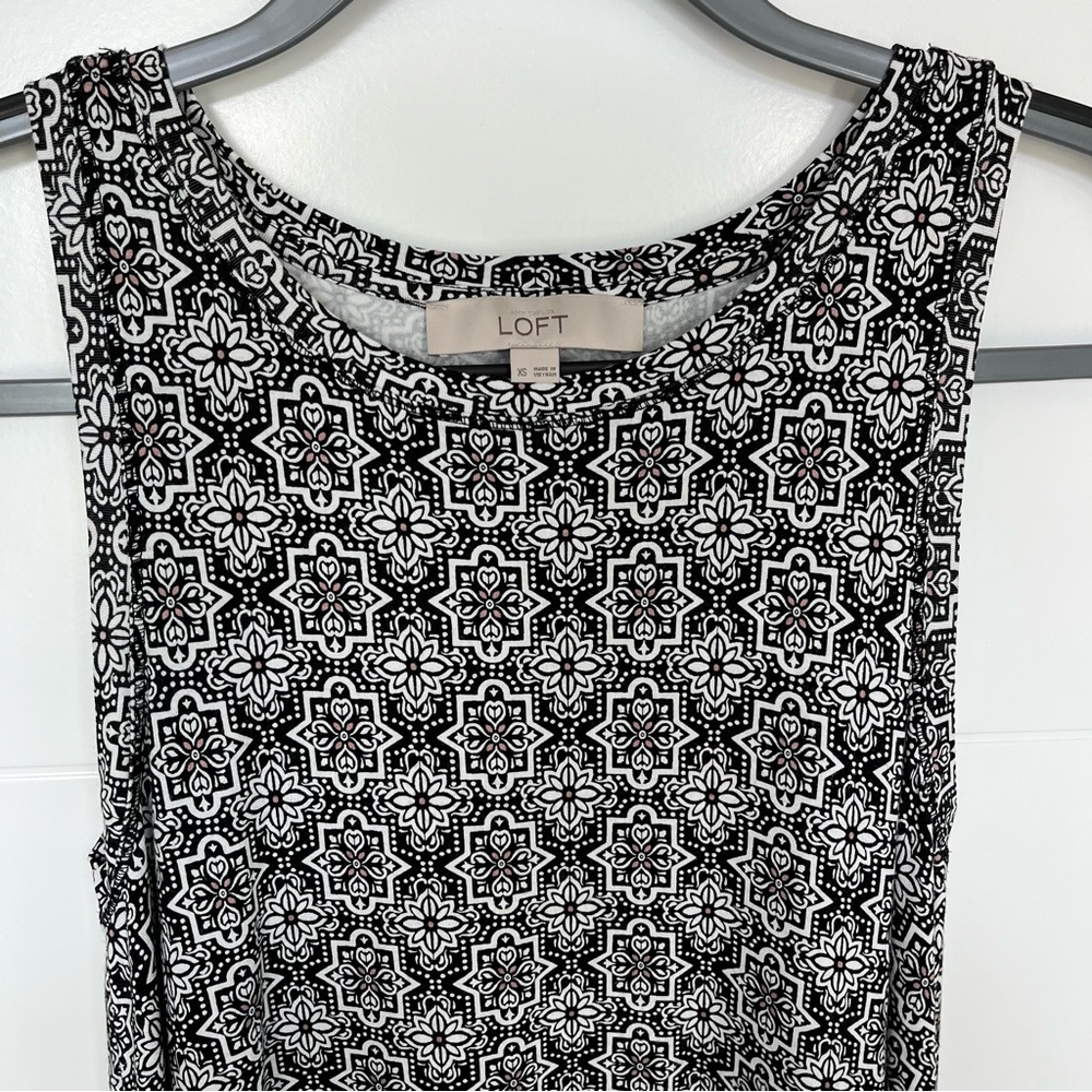 Loft Sleeveless Geometric Patterned Swing Dress X… - image 2